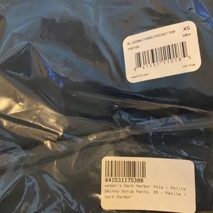 Figs XS set dark harbor Yola petite casma top nwt